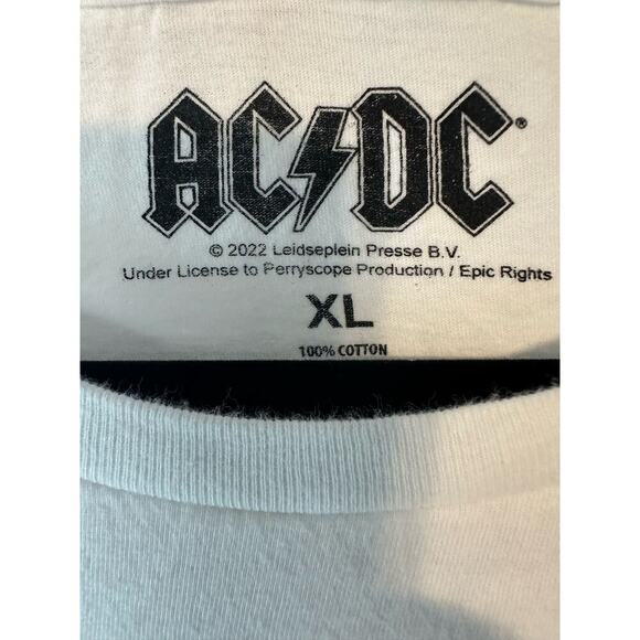 AC DC Official Blow Up Your Video Men's White T-Shirt Size XL - Picture 3 of 3